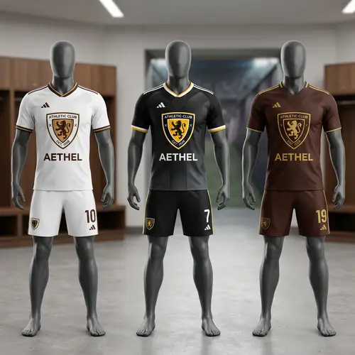 Modern Football Jersey Mockup in Three Colors