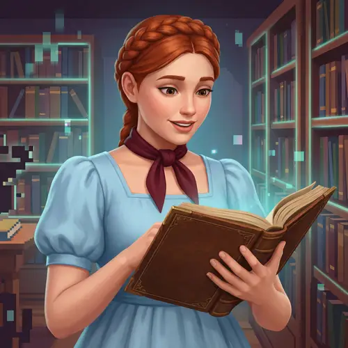 Red-Haired Teenage Girl in Pioneer Tie - Character from a Computer Game