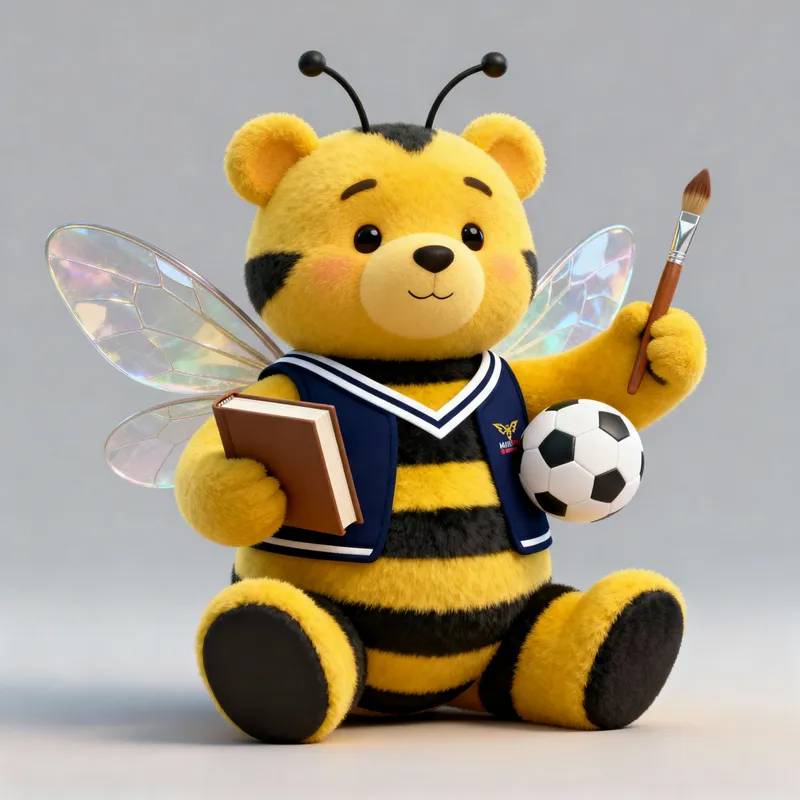 3D Academic Sports Bee Mascot Design