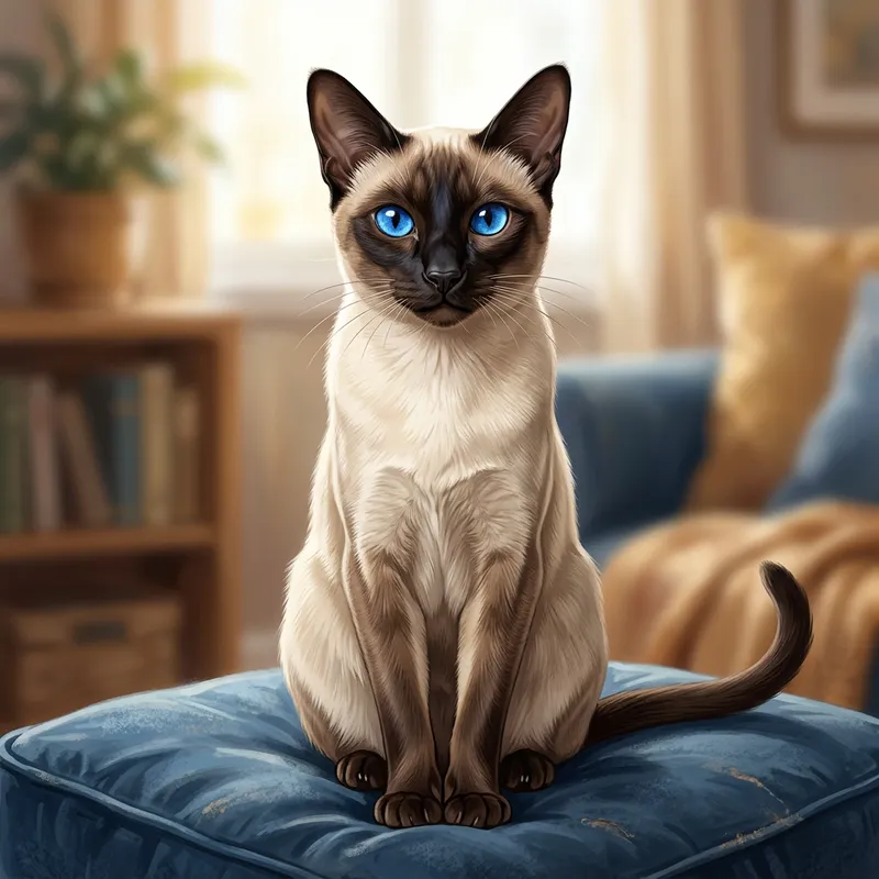 Stunning Siamese Cat with Mesmerizing Blue Eyes