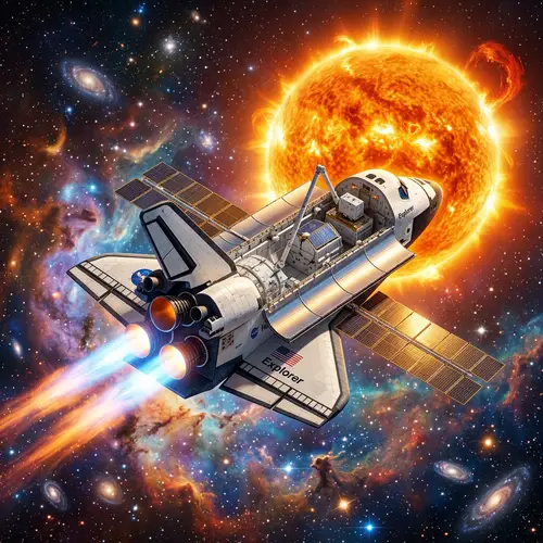 Space Shuttle Voyage in Cosmos - Human Achievement in Space Exploration