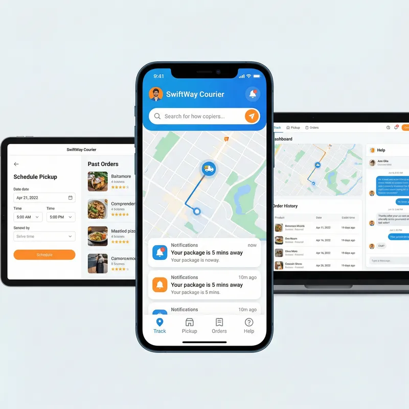 Courier UI Design: Streamlined Interface for Efficient Delivery