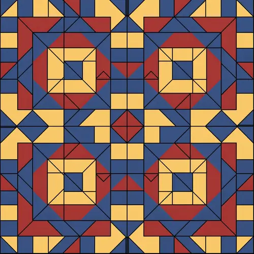 Symmetrical Square and Triangle Tesselation Art