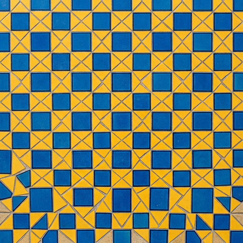 Symmetrical Square and Triangle Tesselation Art