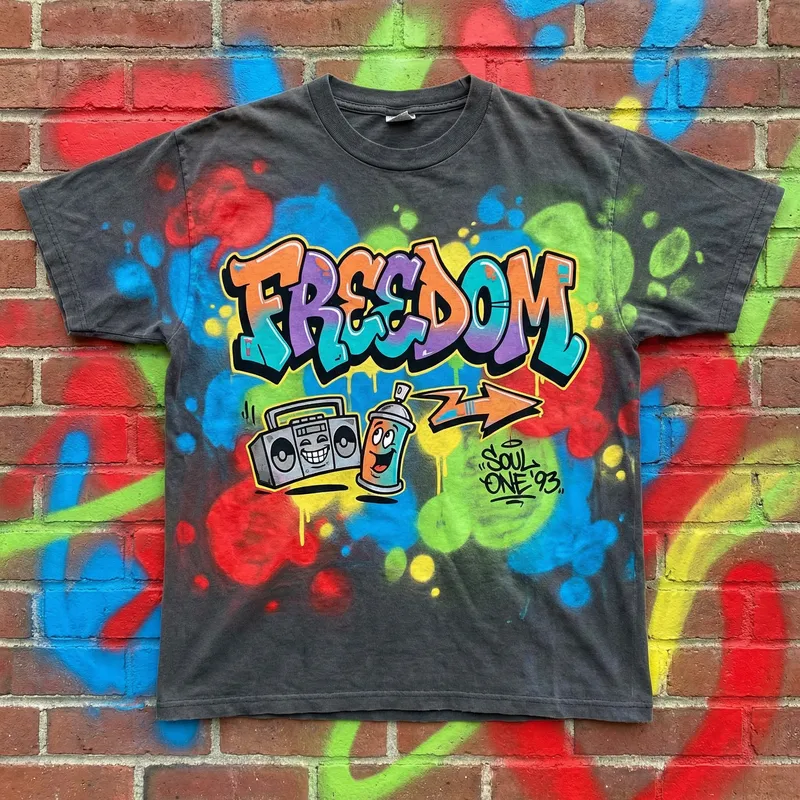 Old-School Graffiti T-Shirt Design - Dynamic Street Art Style Old-School Graffiti T-Shirt Design - Dynamic Street Art Style