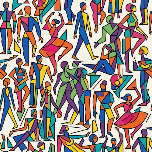 Abstract Wallpaper Pattern with Bold Shapes & Vibrant Colors