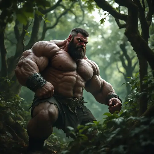 Man with Axe in the Forest