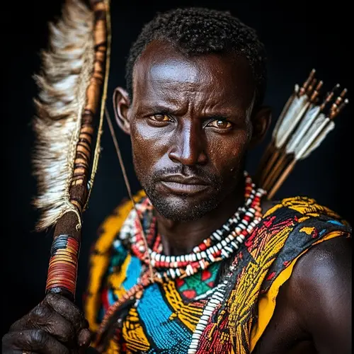 African Man Holding an Arrow