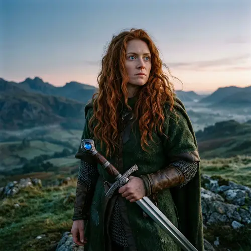 Epic Hero with Fiery Red Hair: A Dramatic Narrative