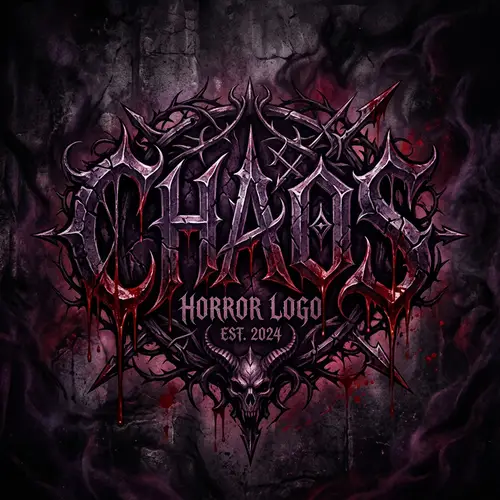 Chilling CHAOS Horror Logo | Gothic Typography Design