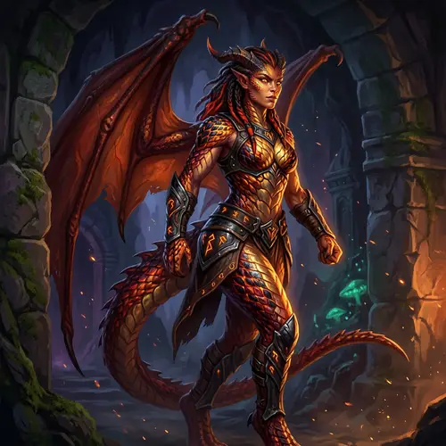 Vibrant Dragon-Woman - Strength and Beauty | Fantasy Art