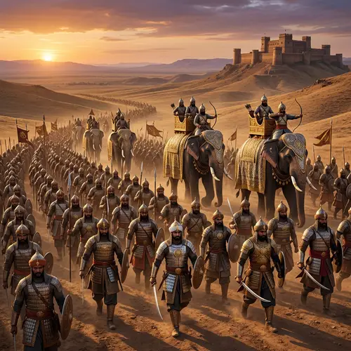 Ancient South Asian Indo-Aryan Army Marching to Conquest
