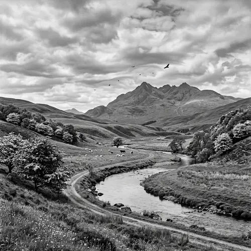 Monochromatic Landscapes: Serene Nature Captured