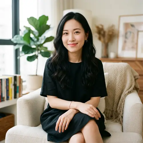 Asian Woman in Black Casual Dress | Elegant Style Inspiration