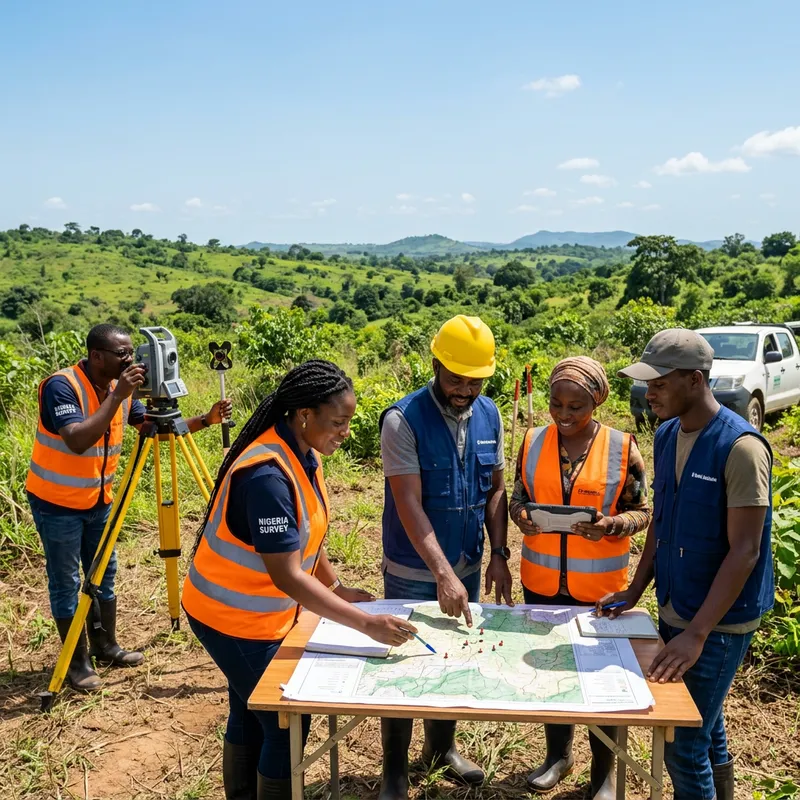 Professional Nigerian Land Surveyors Mapping Terrain in Nigeria Professional Nigerian Land Surveyors Mapping Terrain in Nigeria