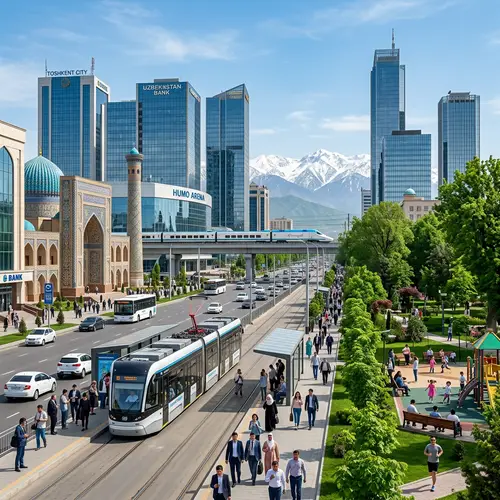 Modern & Efficient Uzbekistan: Cityscape with Traditional Charm