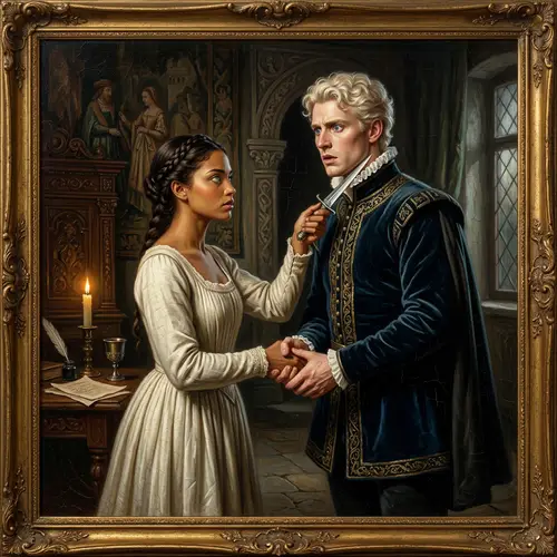 Captivating Renaissance Painting of Suspenseful Moment