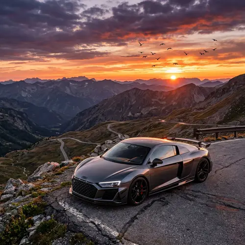 Audi R8 at Sunset: A Mountain Retreat
