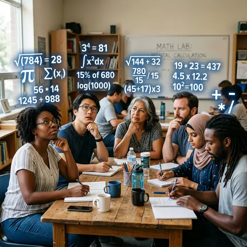 Mental Calculation: Diverse Group Engaged in Mathematical Thinking