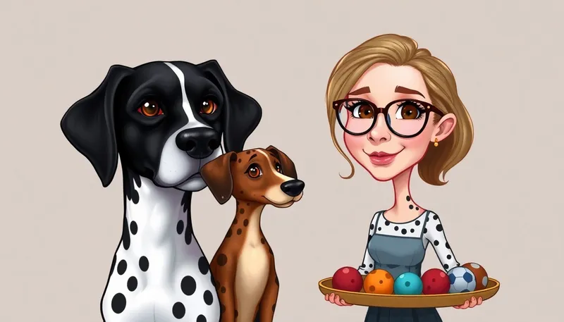 Caricature of Royal Dogs and Their Servant Girl Caricature of Royal Dogs and Their Servant Girl