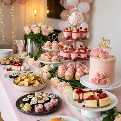 Delicious Pink Buffet Table for Celebrations