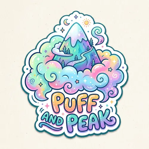 Vibrant Smoke Brand Sticker Design | PUFF AND PEAK