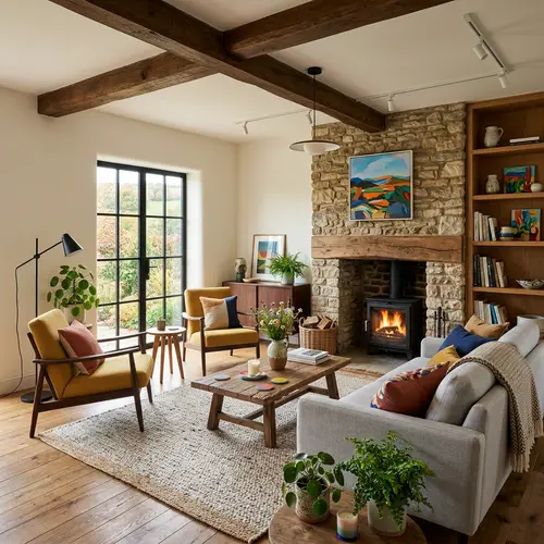 Rustic and Contemporary Living Room Design