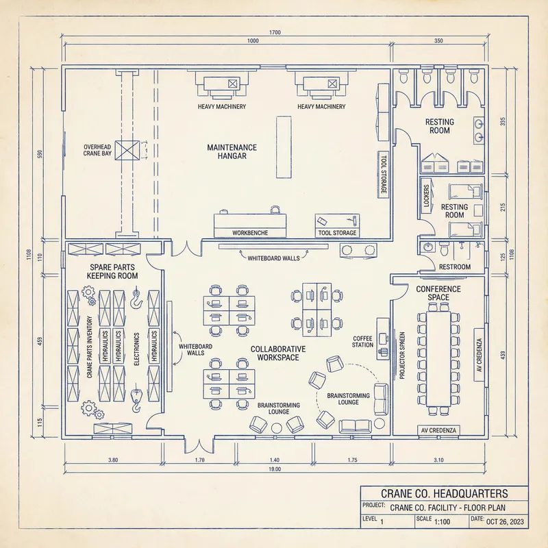 Crane Company Floor Plan - Detailed Architectural Design