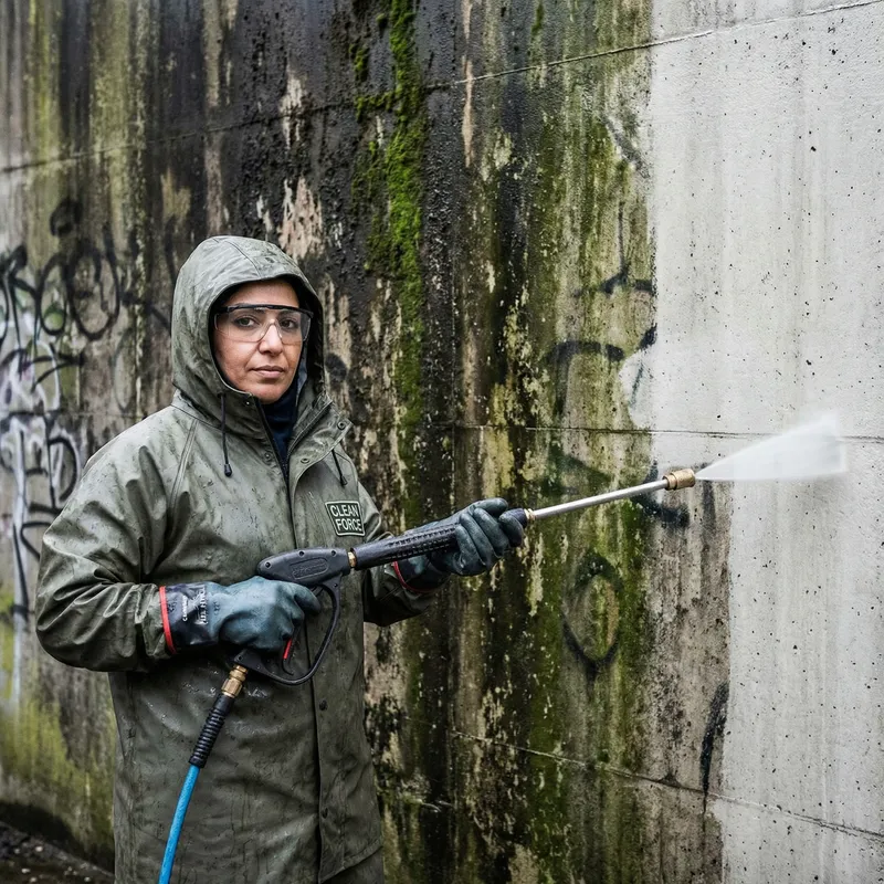 Heroic Middle-Eastern Female High Pressure Cleaner | Cleaning Superhero