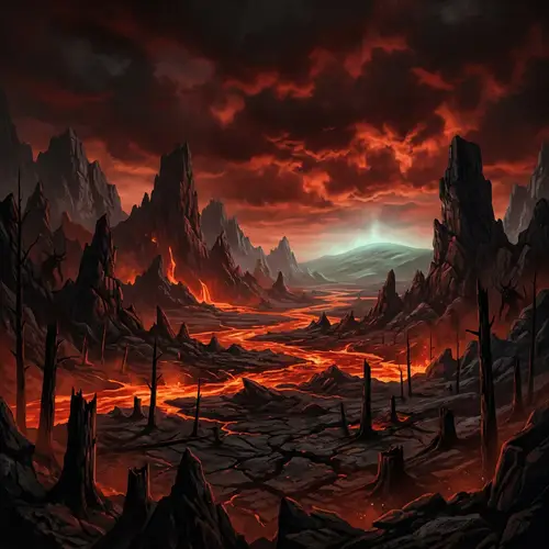 Intimidating Hellish Landscape Imagery