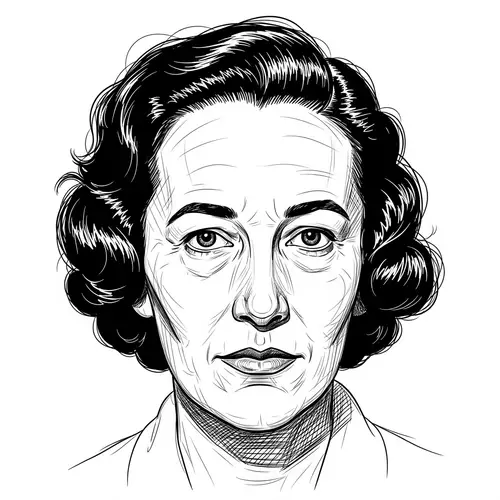 Hand-Drawn Vector Portrait of Ayn Rand