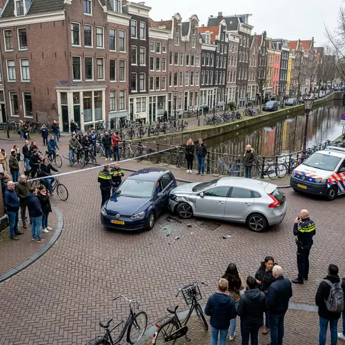 Real-Life Car Collision in Amsterdam City | Unique Urban Scene