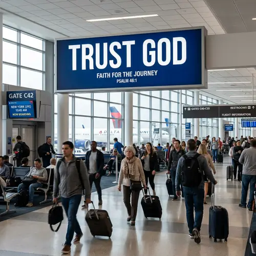 Trust God: Inspirational Airport Sign