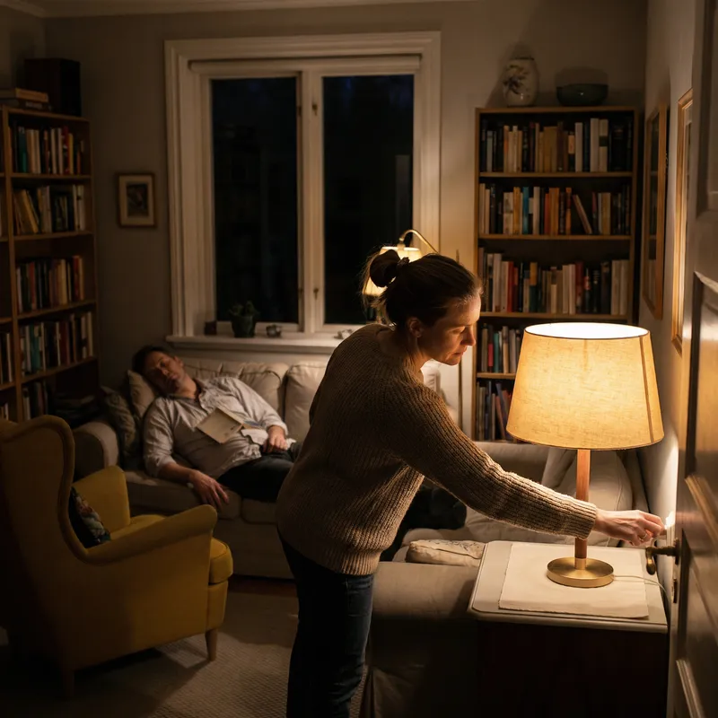 Wife Turns Off Mistakenly Turned On Lamp Wife Turns Off Mistakenly Turned On Lamp