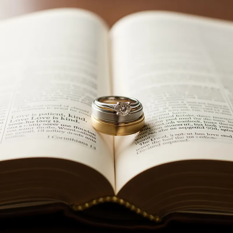 Wedding Rings on Bible - Symbol of Love