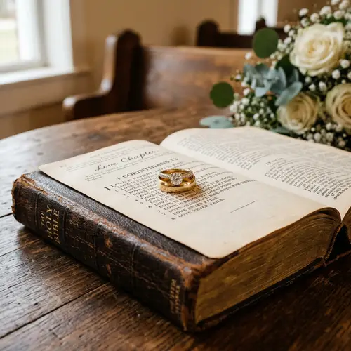Wedding Rings on Bible - Symbol of Love