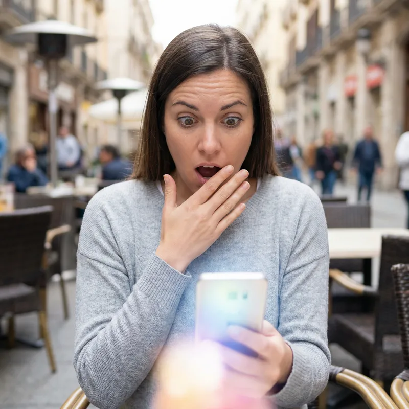 Shocked Woman Sees Surprising News on Phone