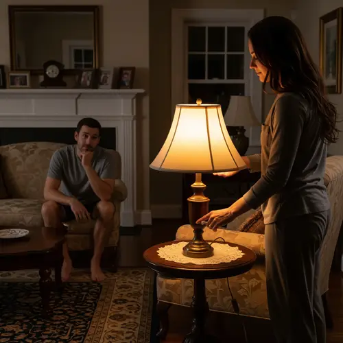 Wife Turns Off Mistakenly Turned On Lamp