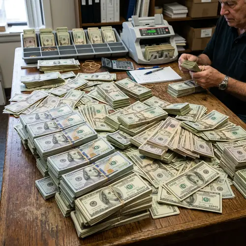 Table Full of American Money - Wealth in Focus