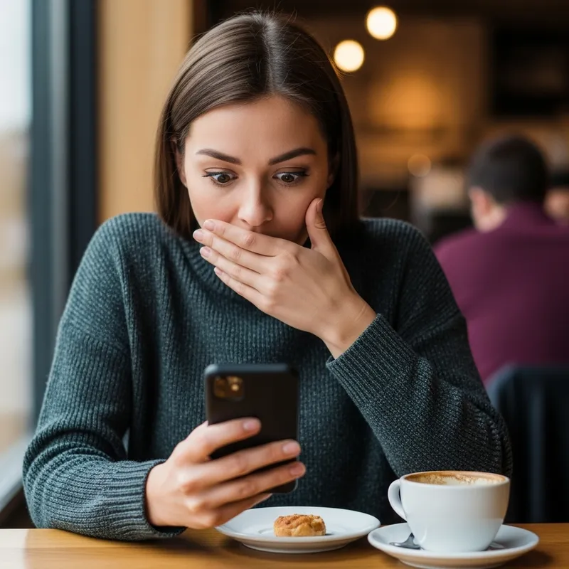 Shocked Woman Sees Surprising News on Phone