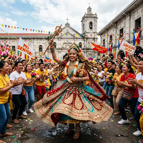 Vibrant South Asian Festival Queen at Sinulog Festival in Cebu