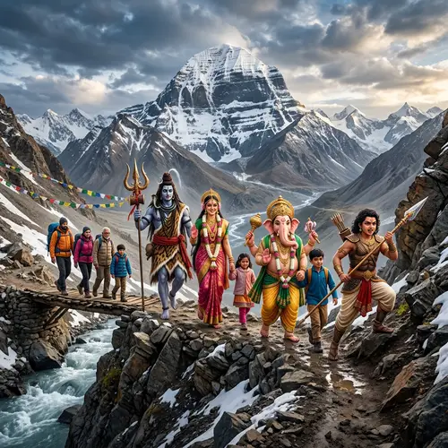 Family Adventure Quest in Kailash with Mythical Figures