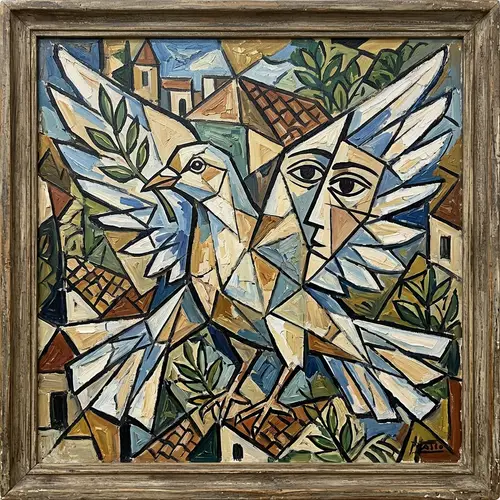 Dove of Peace in Picasso Style Art