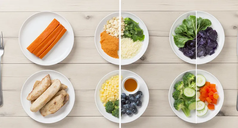 Colorful Healthy Plates for Balanced Diet Colorful Healthy Plates for Balanced Diet