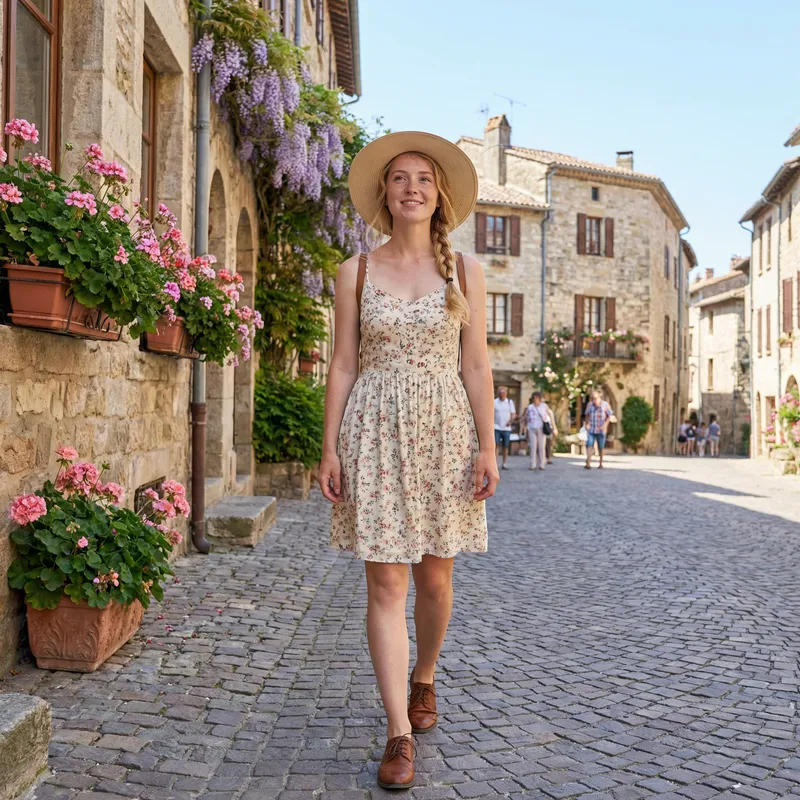 Gorgeous European Girl Exploring Historic Town Gorgeous European Girl Exploring Historic Town