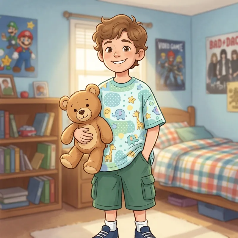 Adorable 13-Year-Old Boy in Pampers-Inspired Outfit