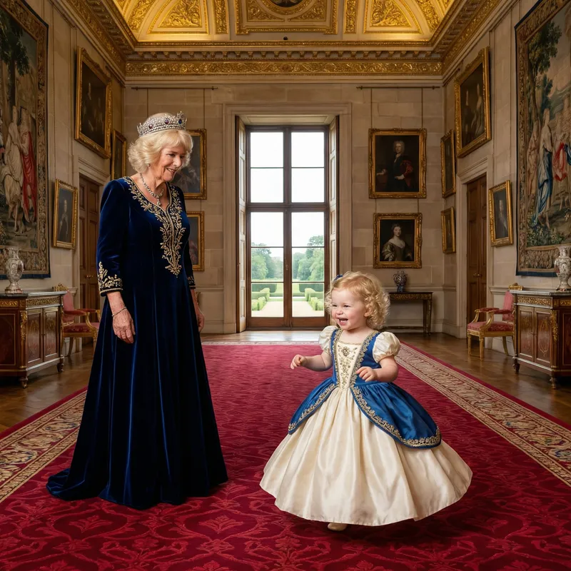Beautiful 3-Year-Old Princess in Buckingham Palace