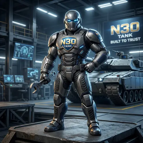 Premium N30 Tank Mascot for Social Media Branding