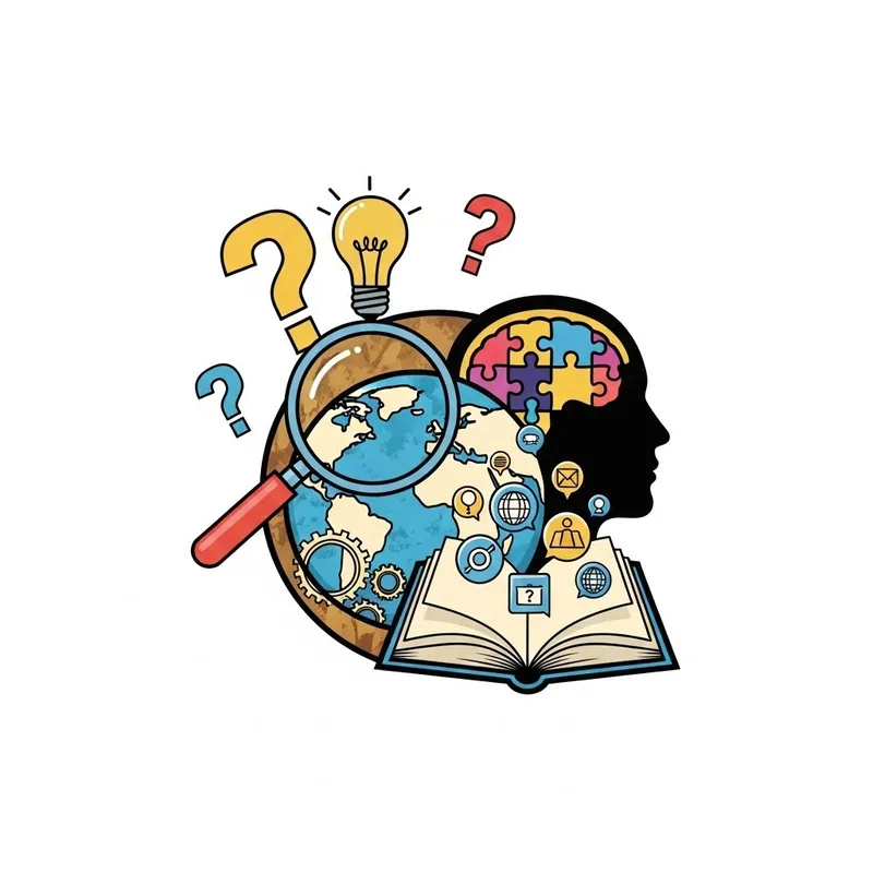 Vibrant Logo Design with Globe & Magnifying Glass