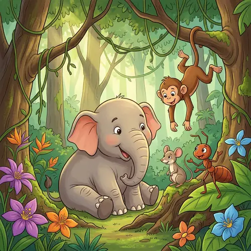 Meet the Colorful Jungle Friends: A Cheerful Tale